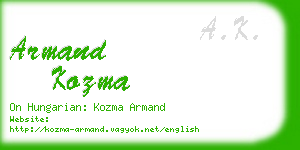 armand kozma business card